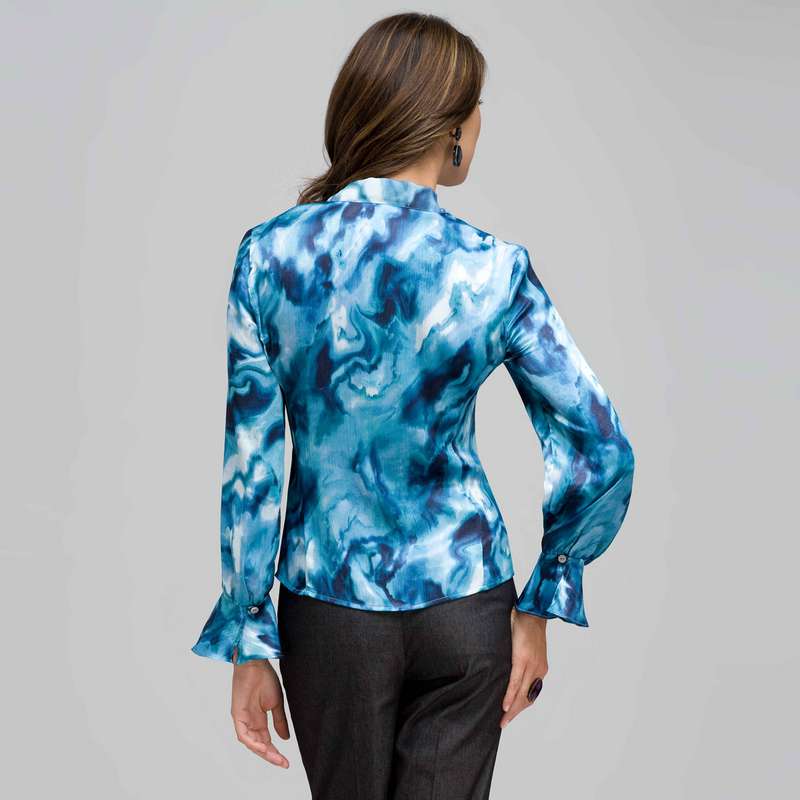 Ruffled Blouse, Seabreeze Multi, large image number 1